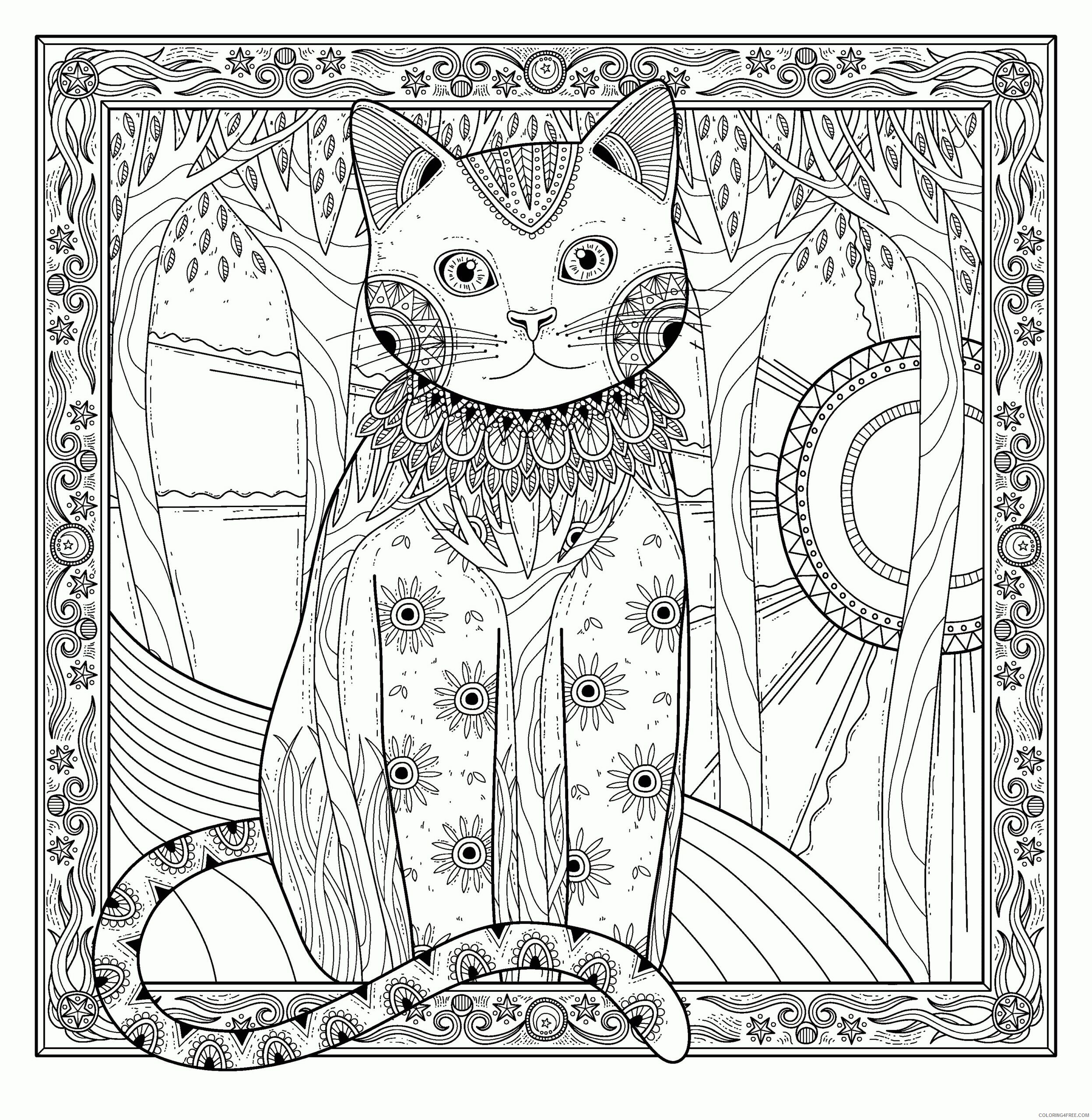 Adult Cat Coloring Pages Cat for Adults Printable 2020 203 Coloring4free