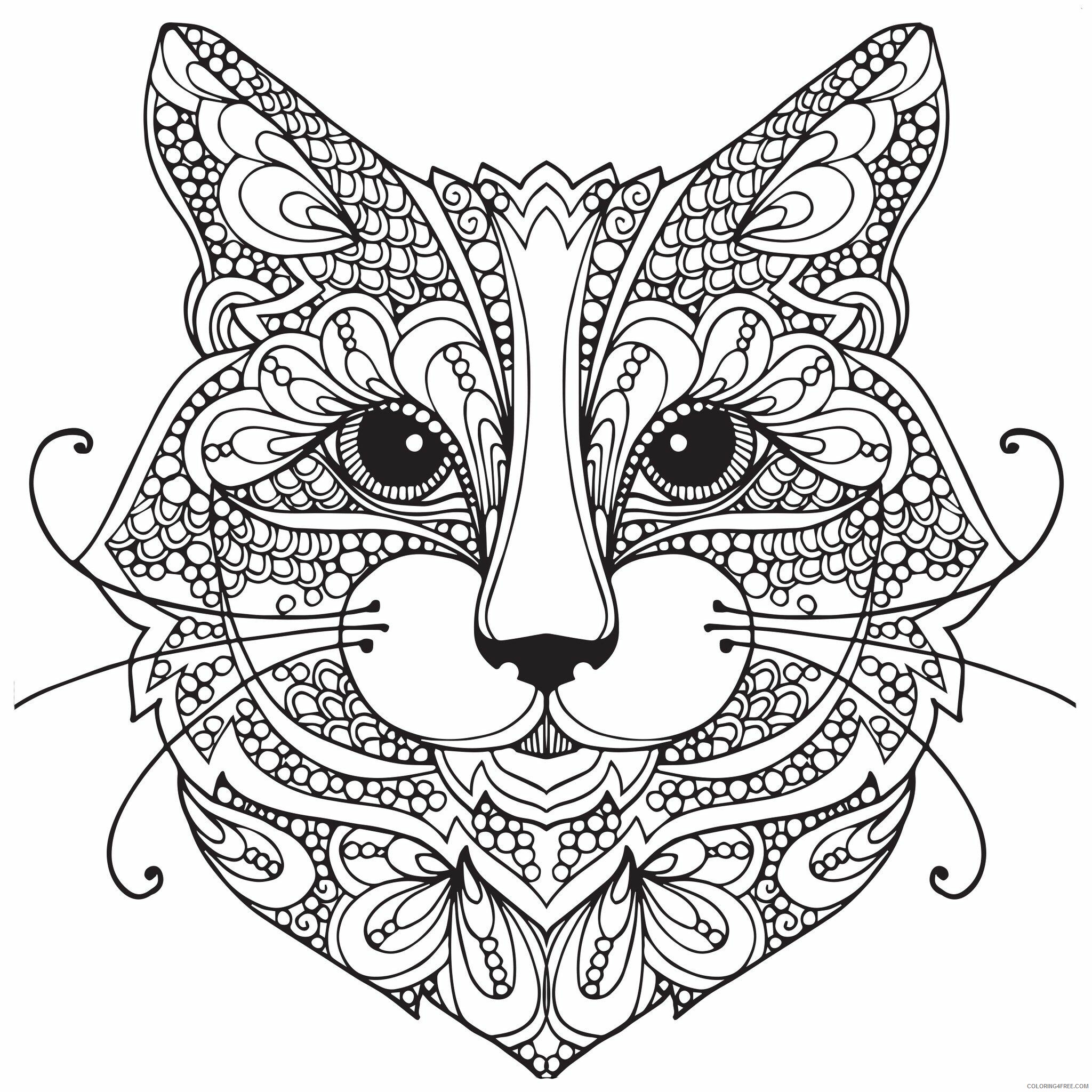 Adult Cat Coloring Pages Free Cat for Adults Printable 2020 210 Coloring4free