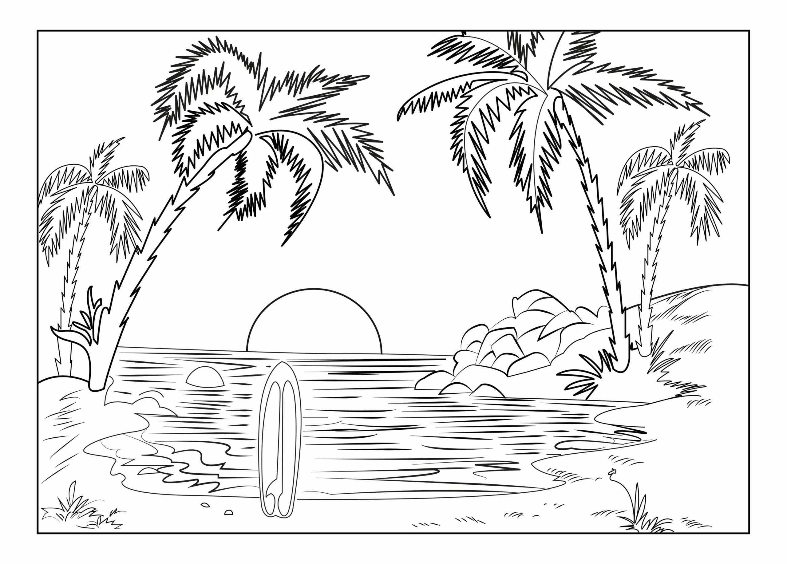 Adult Coloring Pages Beach Scene for Adults Printable 2020 010 Coloring4free