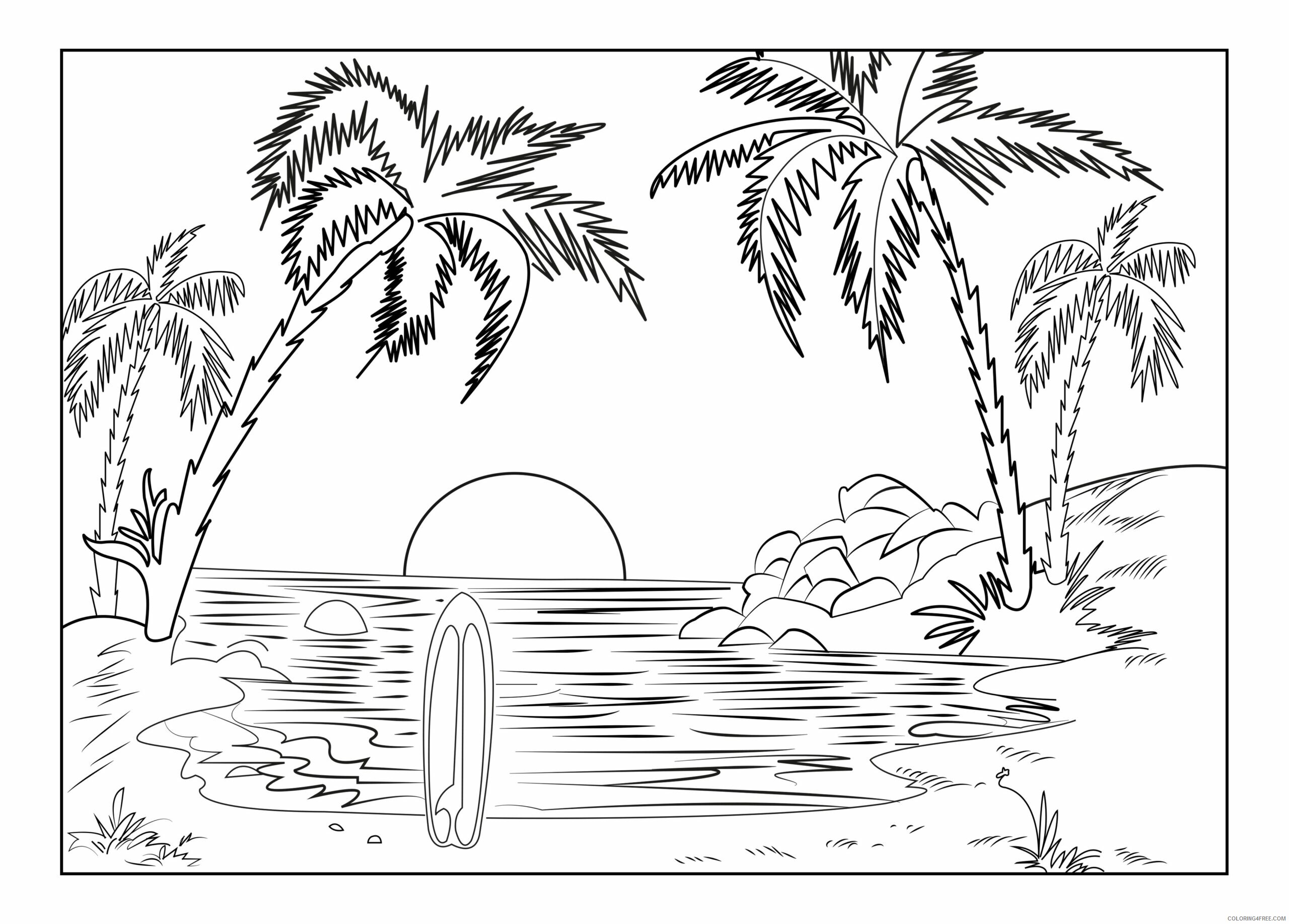 Adult Coloring Pages Easy Tropical Scenefor Adults Printable 2020 022 Coloring4free
