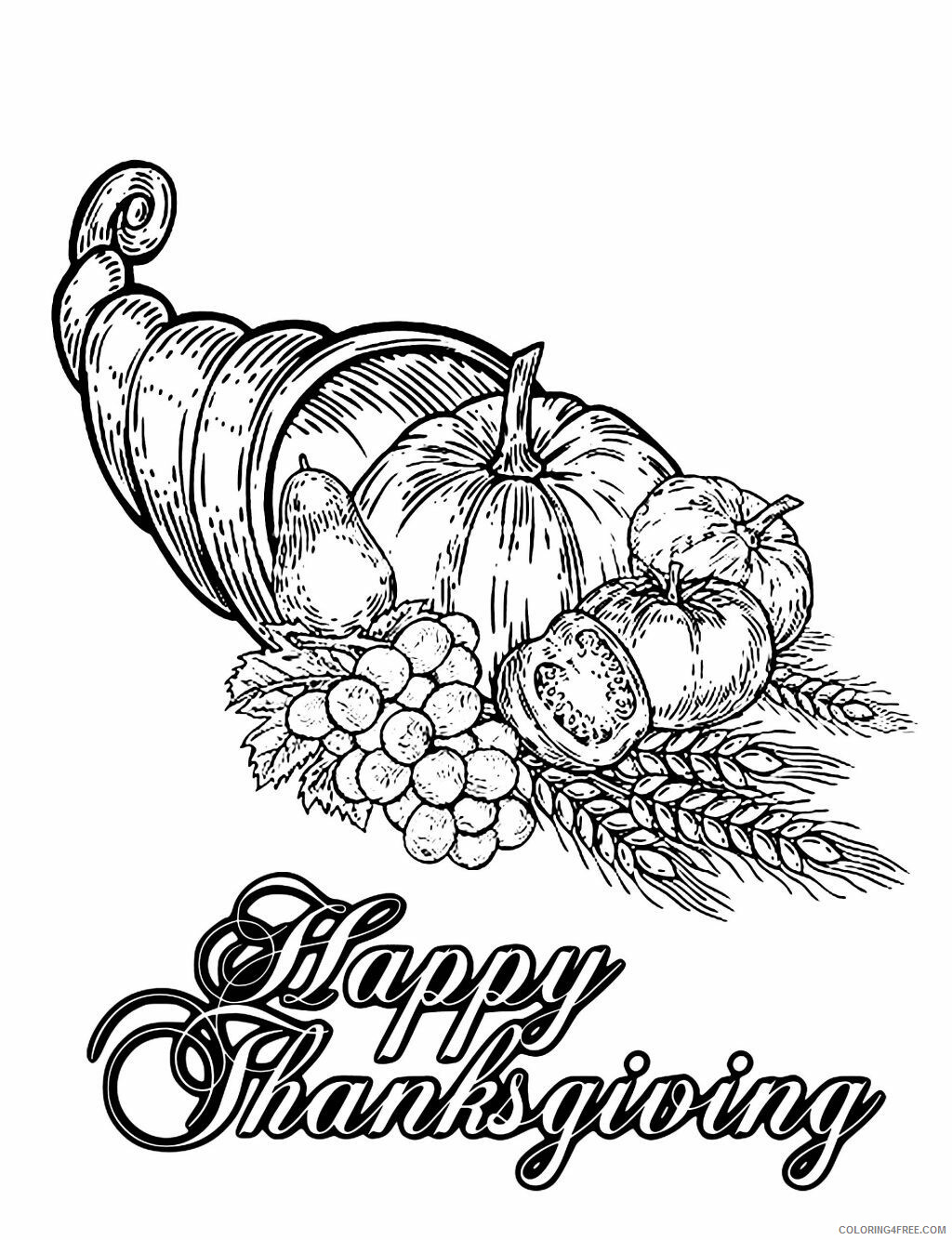 Adult Coloring Pages Happy Thankgiving Harvest for Adults Printable 2020 035 Coloring4free