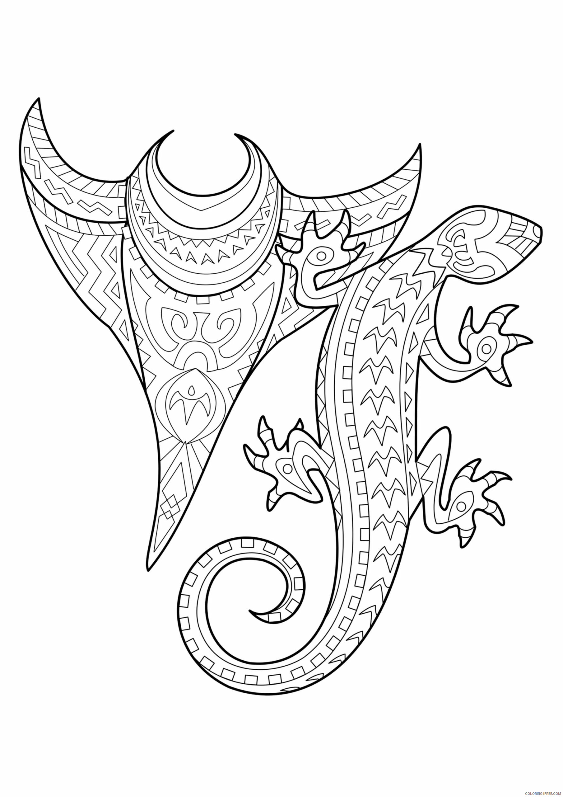 Adult Coloring Pages Lizard Tattoo for Adults Printable 2020 045 Coloring4free