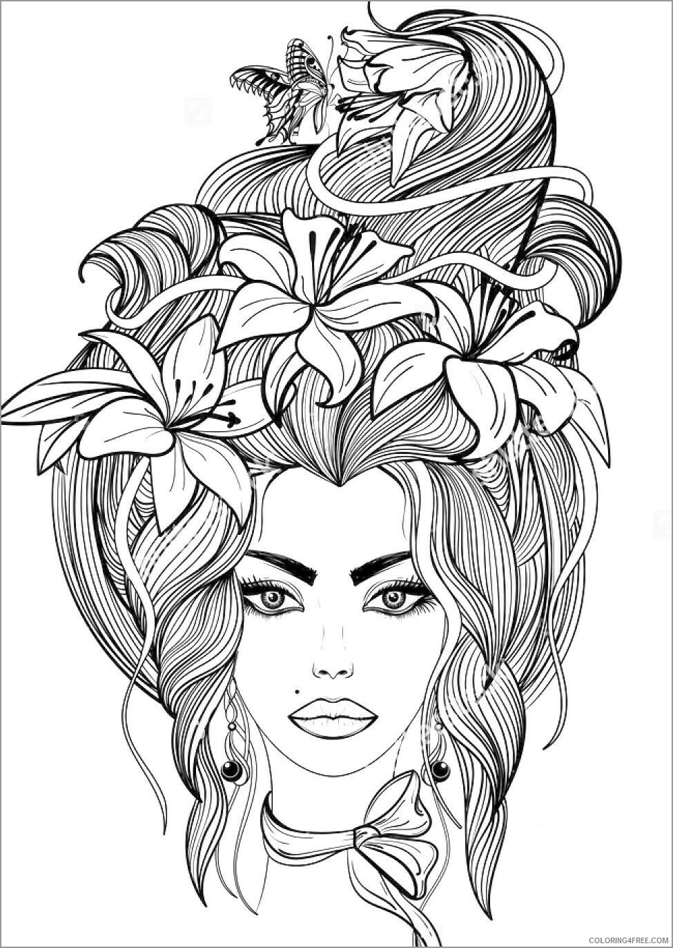 Adult Coloring Pages hair for adult Printable 2020 034 Coloring4free