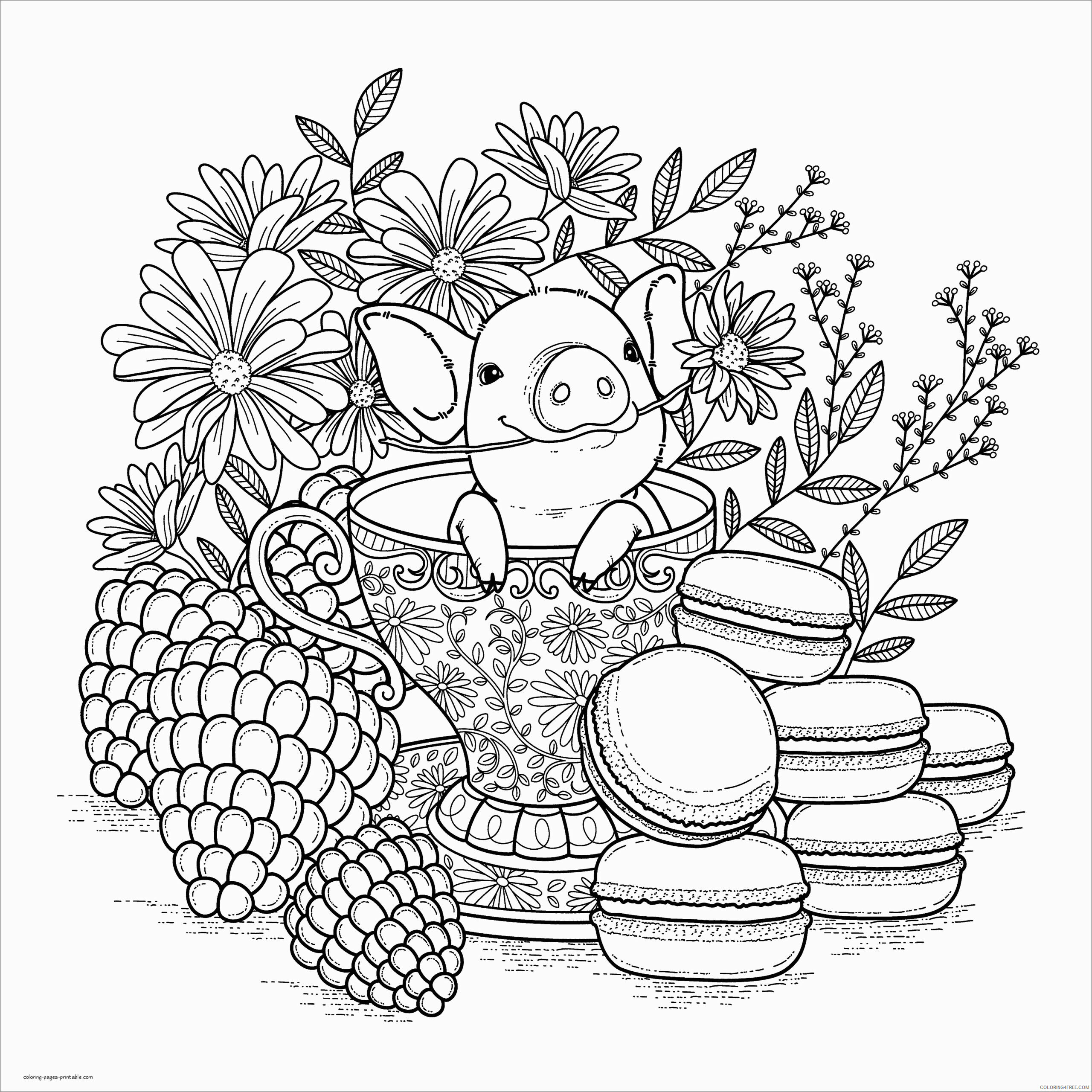 Adult Coloring Pages pork for adult Printable 2020 053 Coloring4free