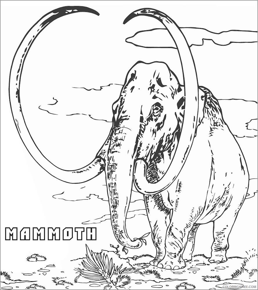 Adult Coloring Pages realistic mammoth for adults Printable 2020 063 Coloring4free