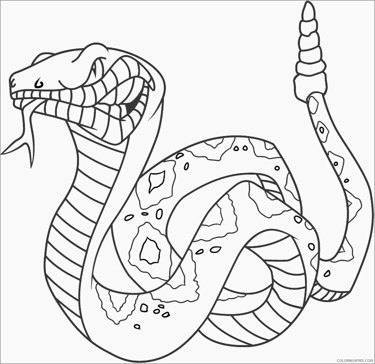 Adult Coloring Pages snake for adult Printable 2020 073 Coloring4free