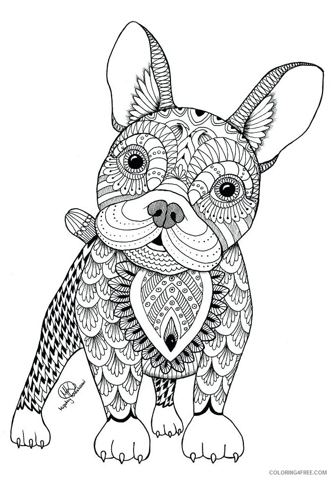Adult Dog Coloring Pages Dog for Adults Printable 2020 230 Coloring4free