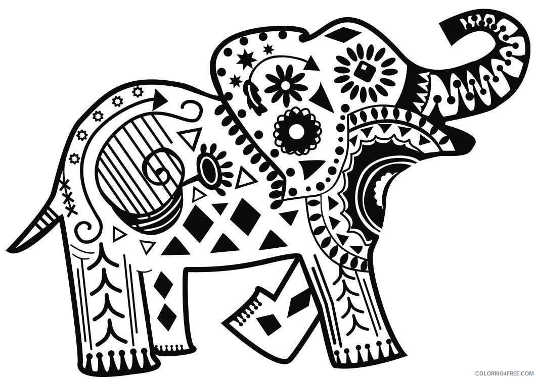 Adult Elephant Coloring Pages Elephant for Adults Printable 2020 263 Coloring4free