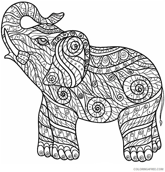Adult Elephant Coloring Pages Pretty Elephant Design for Adult Printable 2020 283 Coloring4free