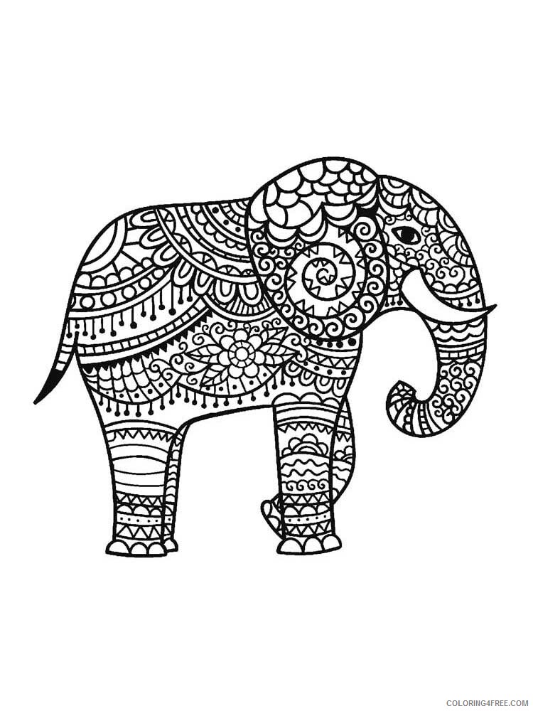 Adult Elephant Coloring Pages elephant for adults 7 Printable 2020 277 Coloring4free