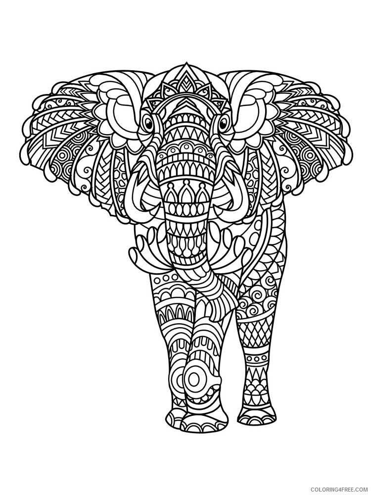 Adult Elephant Coloring Pages elephant for adults 9 Printable 2020 279 Coloring4free