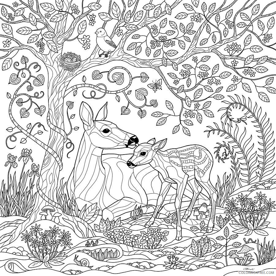 Adult Fall Coloring Pages Deer Fall for Adults Printable 2020 288 Coloring4free