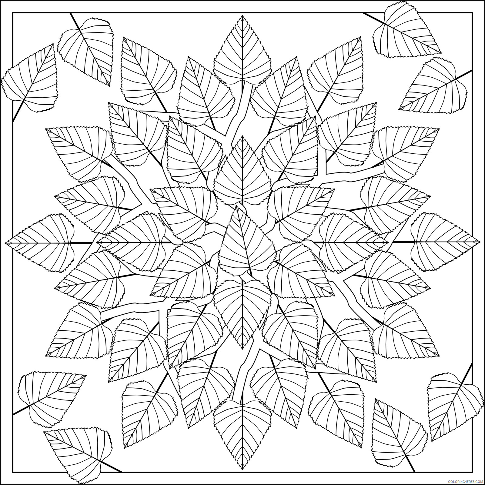 Adult Fall Coloring Pages Fall Leaves for Adults Printable 2020 293 Coloring4free