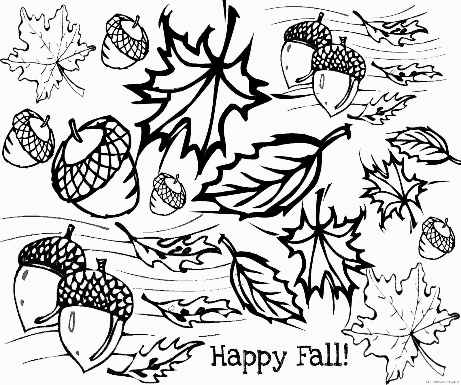 Adult Fall Coloring Pages Happy Fall to Printable 2020 299 Coloring4free