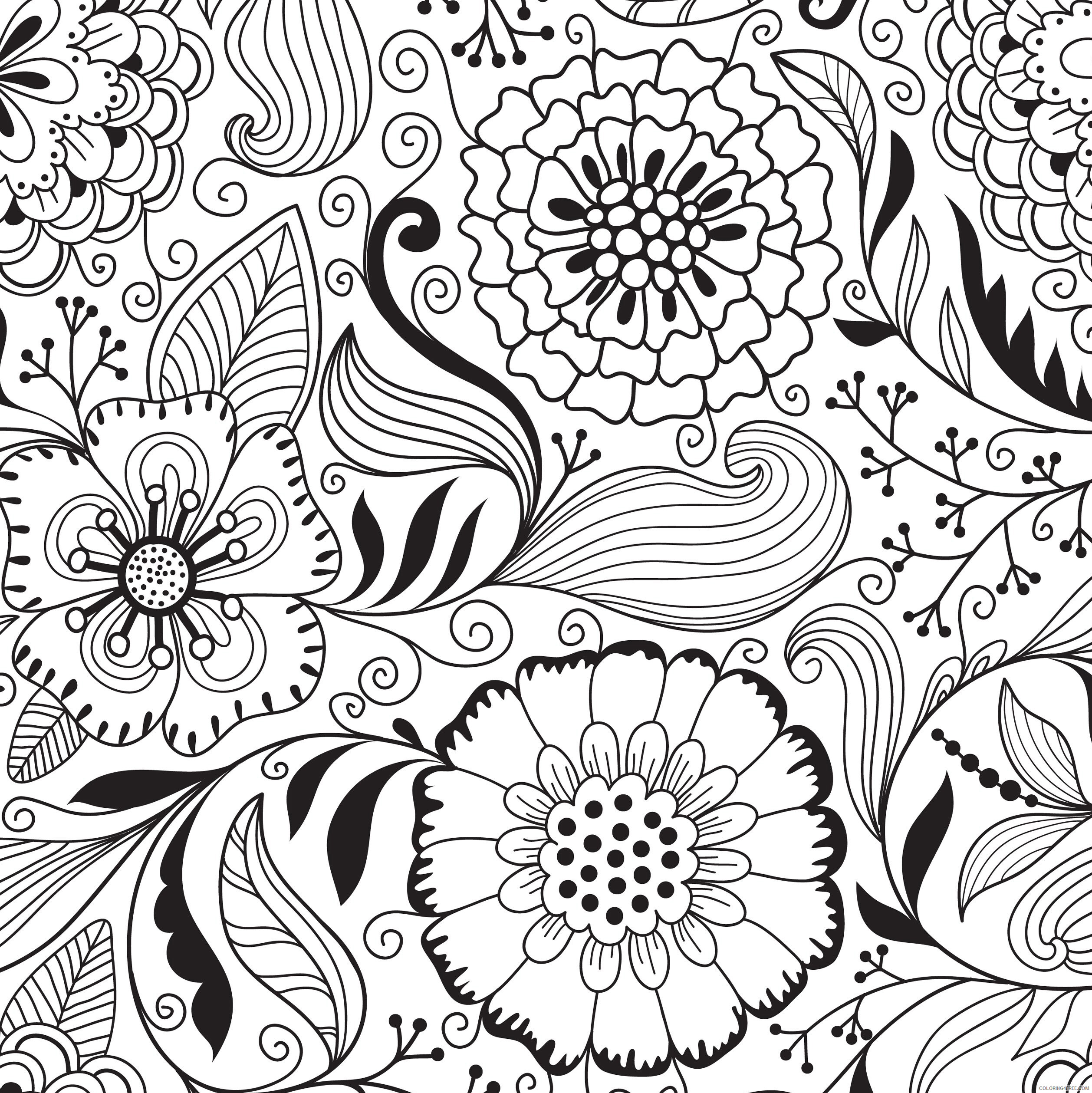 Adult Floral Coloring Pages Floral For Adults Printable 2020 325 Coloring4free