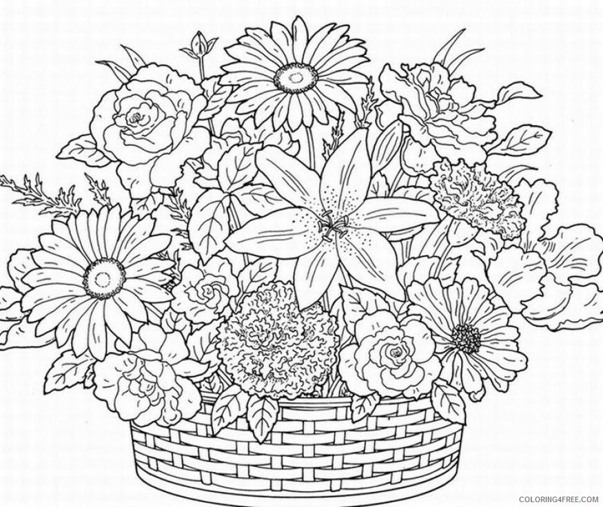 Adult Floral Coloring Pages Flower Pictures for Adults Printable 2020 361 Coloring4free