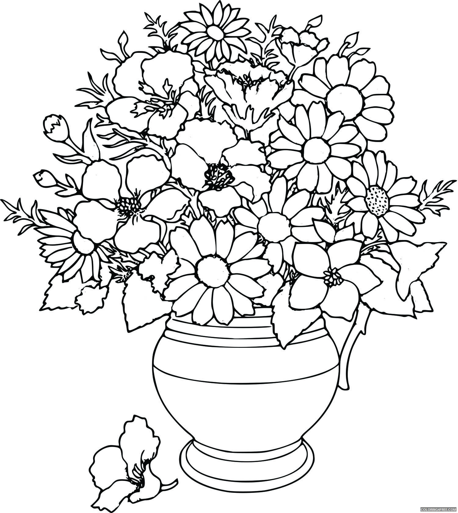 Adult Floral Coloring Pages Flower for Adults 2 Printable 2020 356 Coloring4free