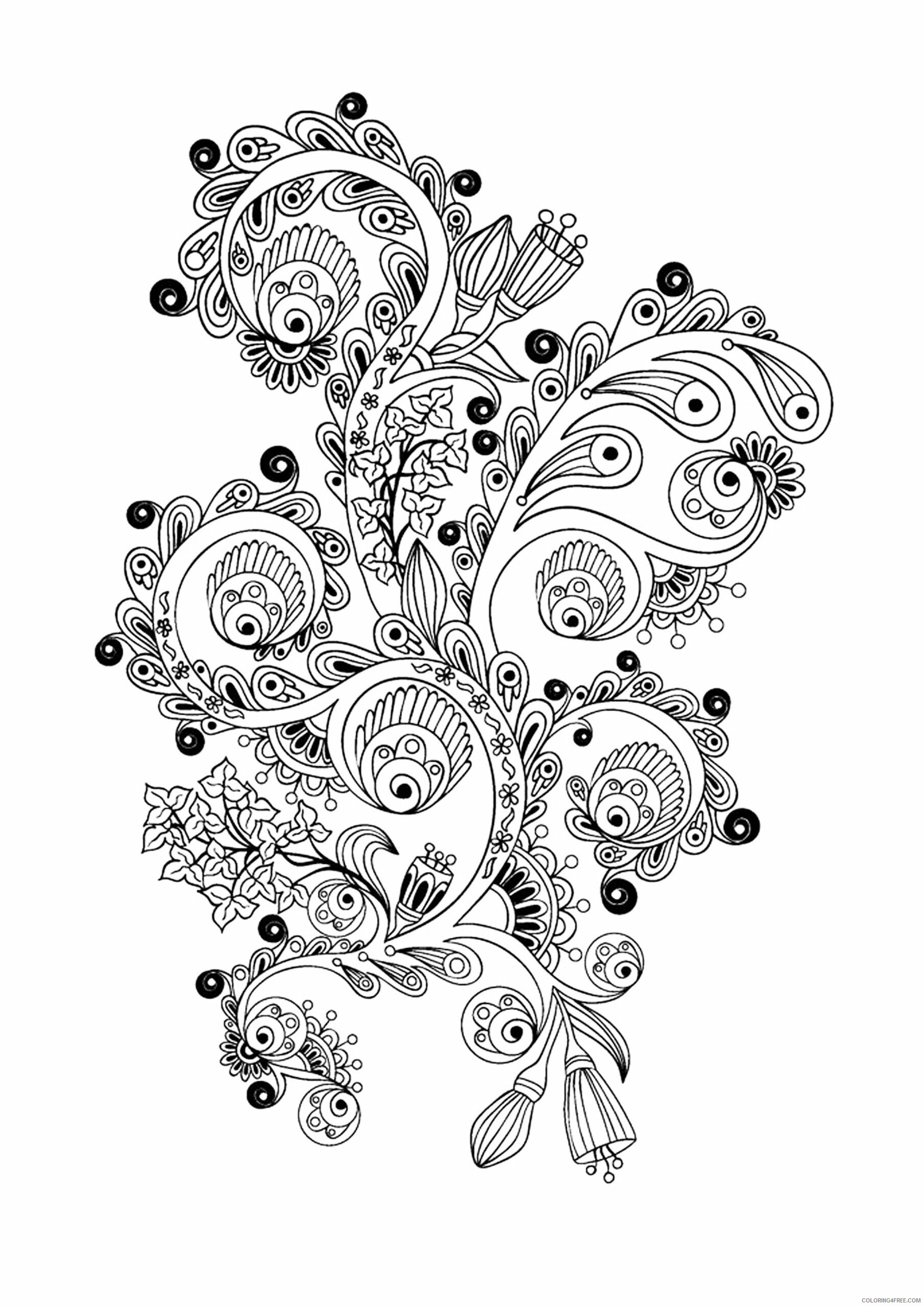 Adult Floral Coloring Pages Flower for Adults Free Printable 2020 357 Coloring4free