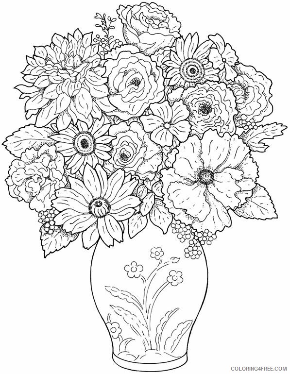 Adult Floral Coloring Pages Free Flower for Adults Printable 2020 366 Coloring4free