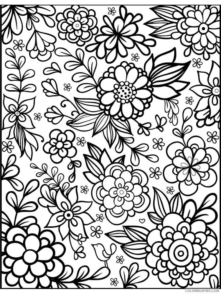 Adult Floral Coloring Pages floral for adults 1 Printable 2020 327 Coloring4free