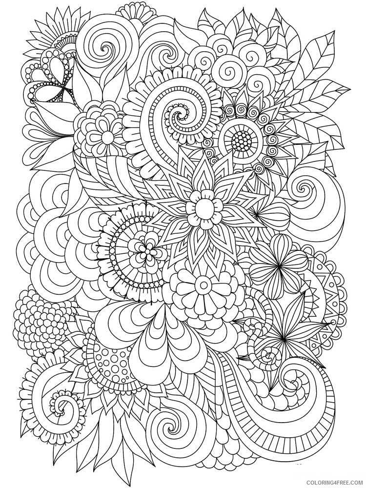 Adult Floral Coloring Pages floral for adults 4 Printable 2020 340 Coloring4free