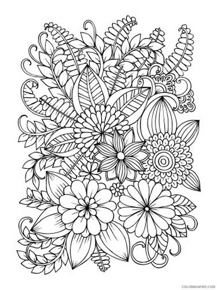 Adult Floral Coloring Pages floral for adults 5 Printable 2020 341 Coloring4free