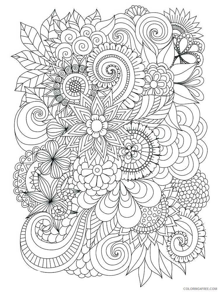 Adult Floral Coloring Pages floral for adults 6 Printable 2020 342 Coloring4free