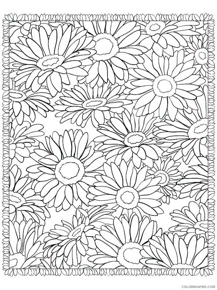 Adult Floral Coloring Pages floral for adults 8 Printable 2020 344 Coloring4free
