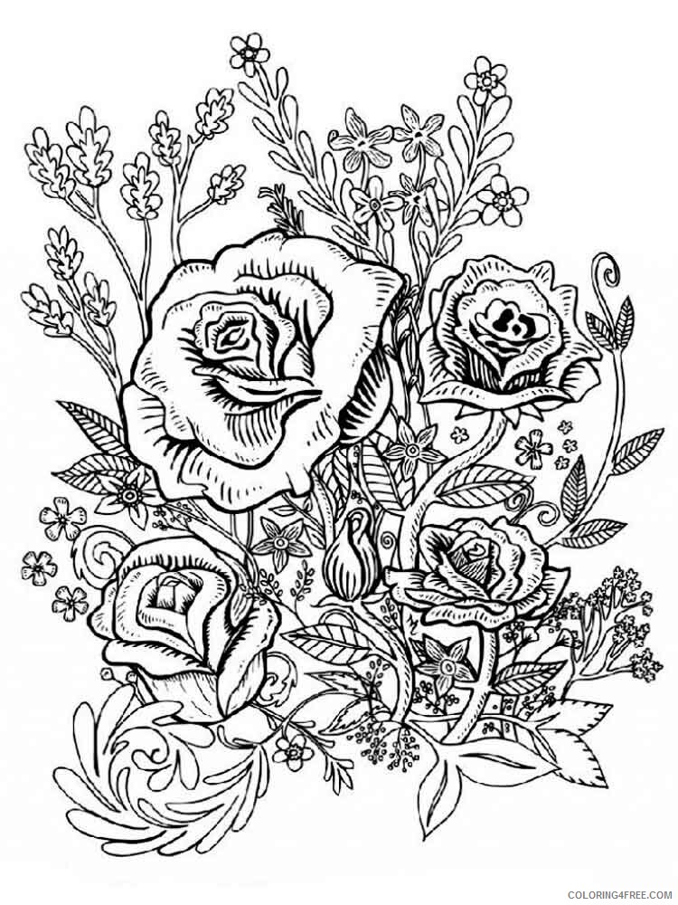 Adult Flowers Coloring Pages adult flowers 13 Printable 2020 380 Coloring4free