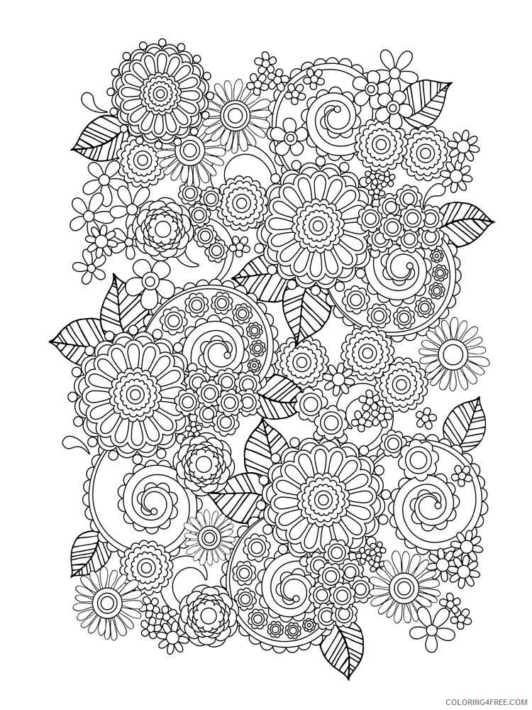 Adult Flowers Coloring Pages adult flowers 8 Printable 2020 390 Coloring4free