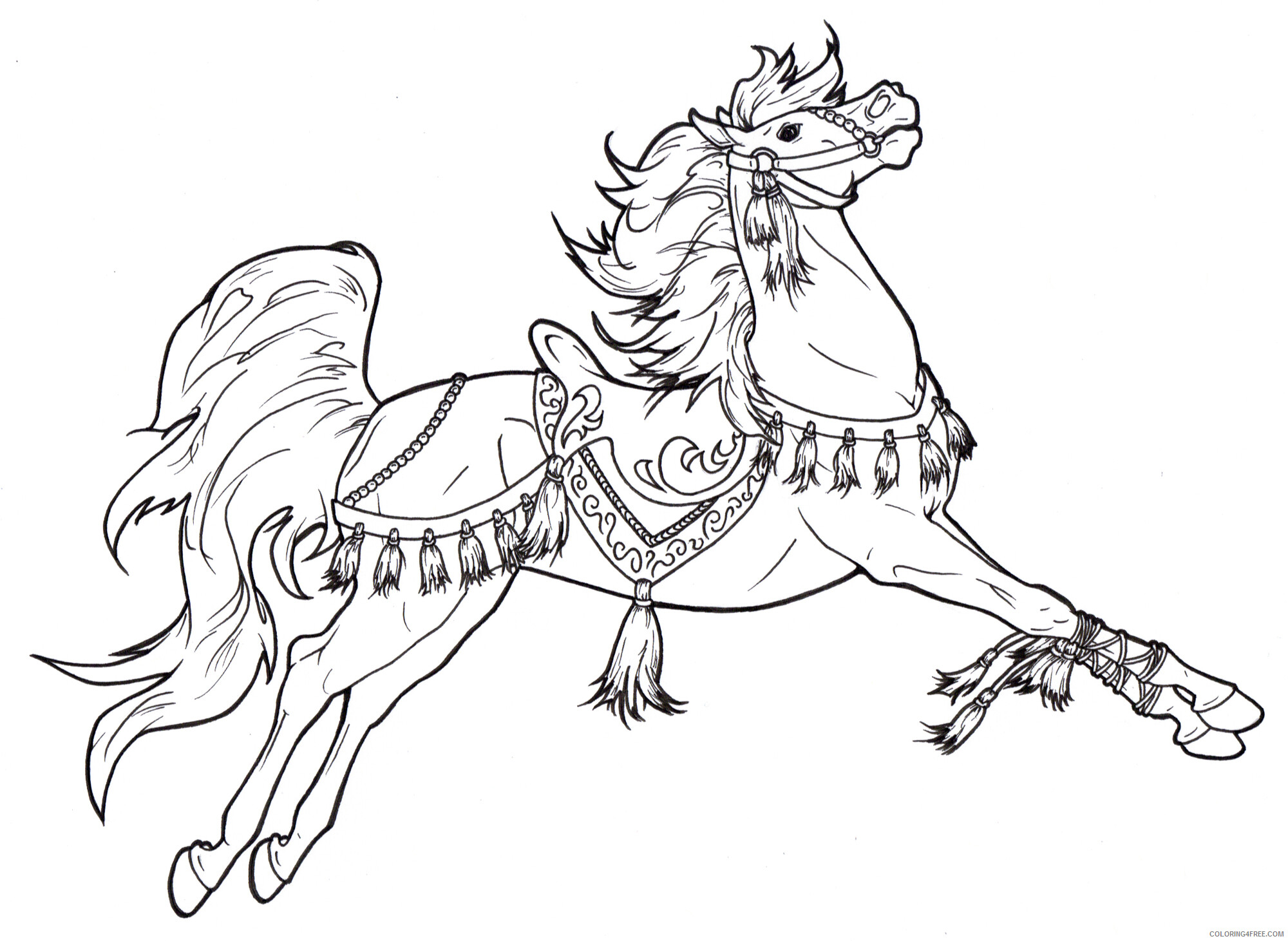 Adult Horse Coloring Pages Carousel Horse for Adults Printable 2020 392 Coloring4free