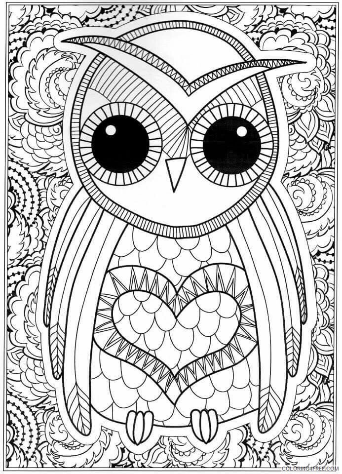 Adult Owl Coloring Pages Print Free Owl for Adults Printable 2020 456 Coloring4free