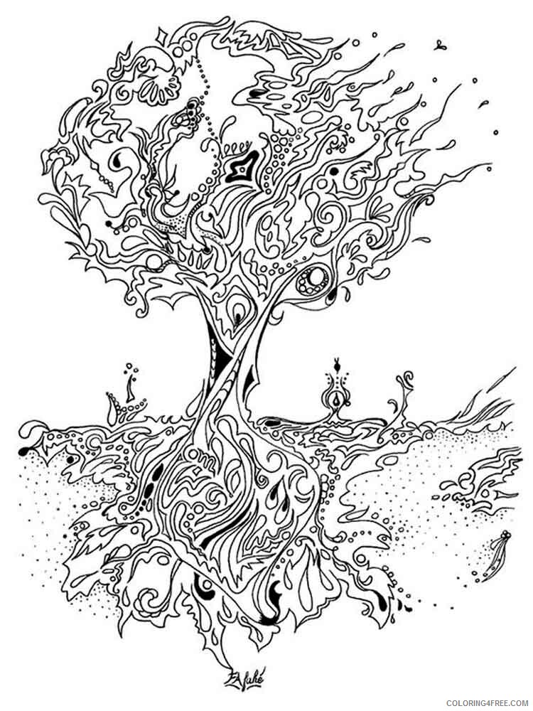 Adult Tree Coloring Pages adult tree 8 Printable 2020 500 Coloring4free