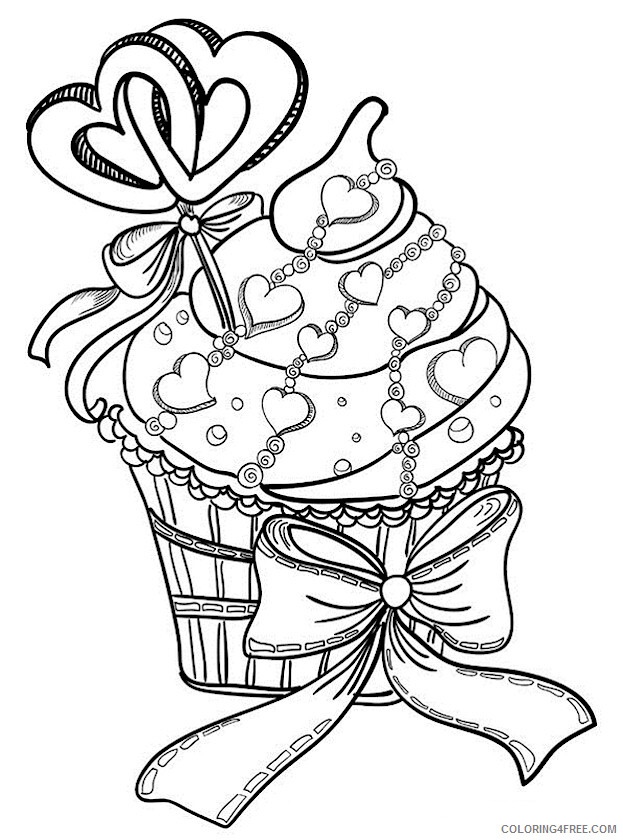 Adult Valentines Day Coloring Pages Cupcake Valentines Day Printable 2020 503 Coloring4free
