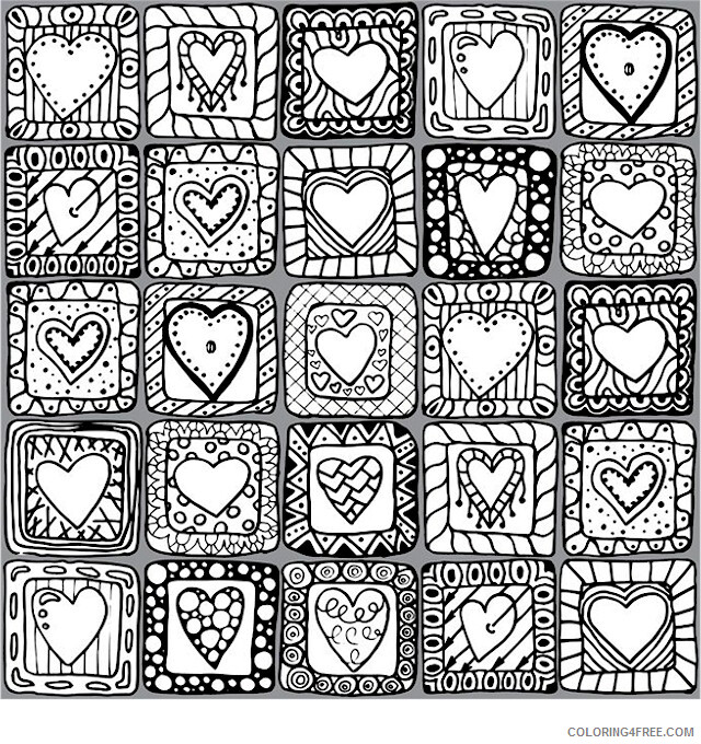 Adult Valentines Day Coloring Pages Mosiac for Adults Printable 2020 515 Coloring4free
