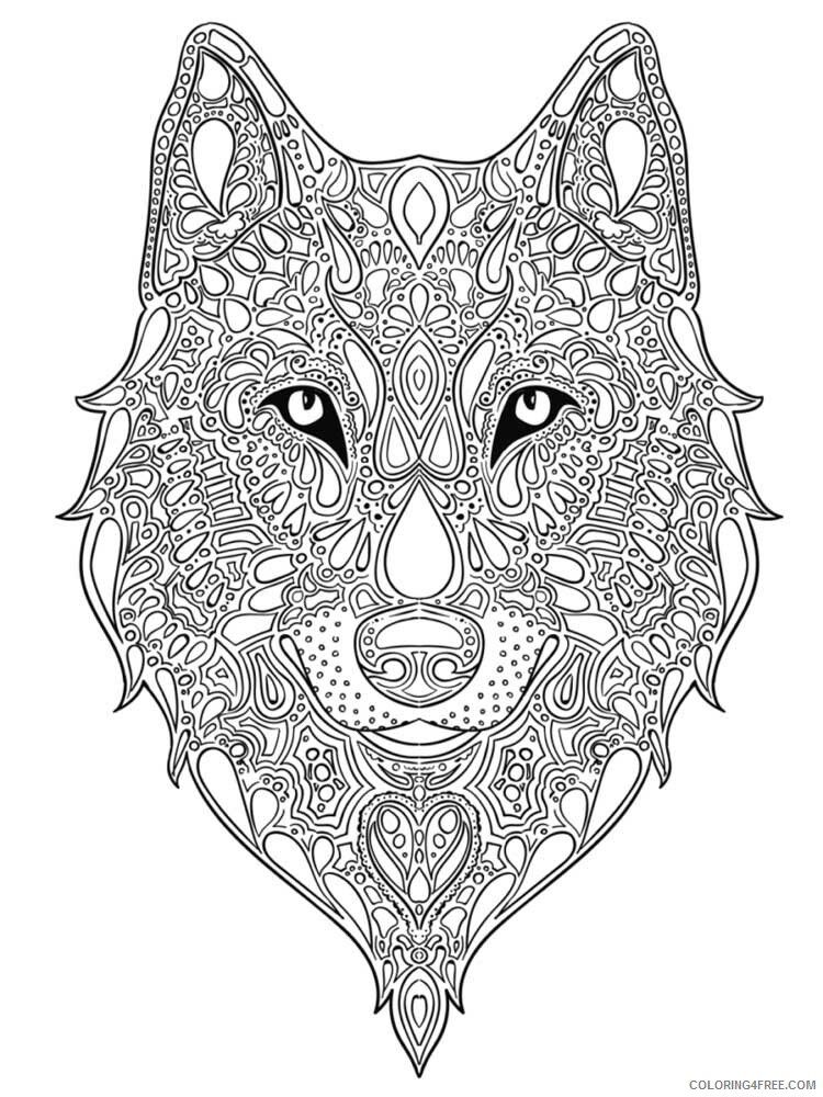 Adult Wolf Coloring Pages wolf for adults 1 Printable 2020 520 Coloring4free