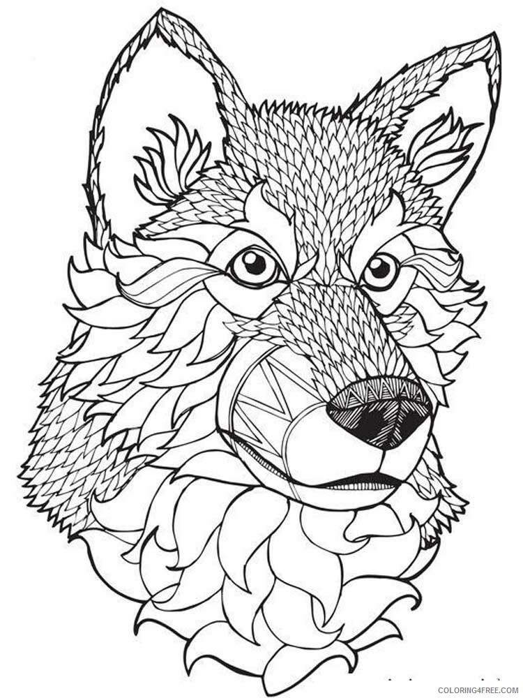 Adult Wolf Coloring Pages wolf for adults 2 Printable 2020 523 Coloring4free