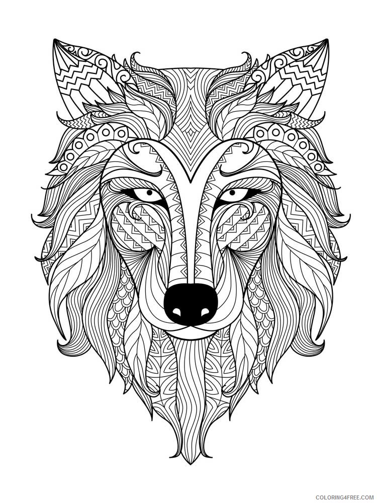 Adult Wolf Coloring Pages wolf for adults 6 Printable 2020 526 Coloring4free