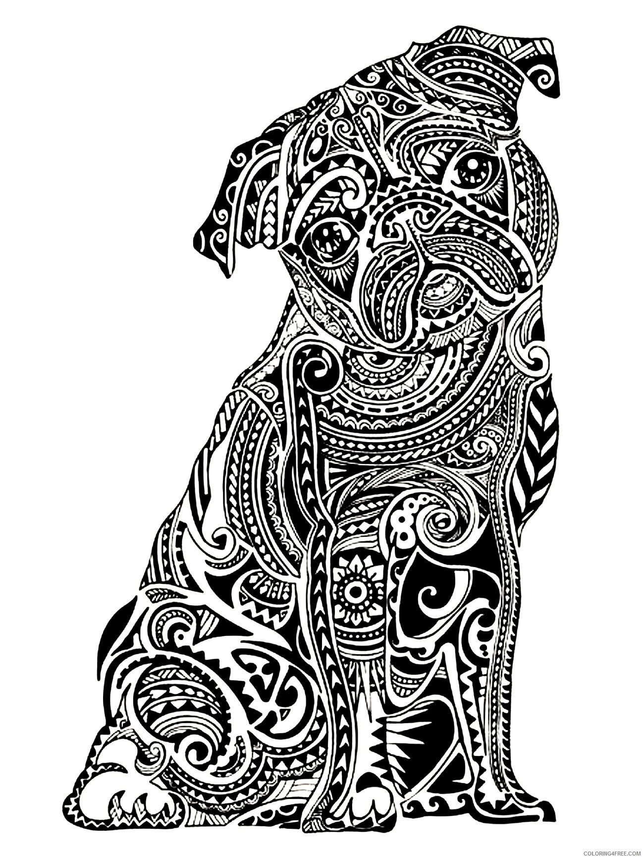 Advanced Coloring Pages Adult Advanced Dog for Adults Printable 2020 061 Coloring4free