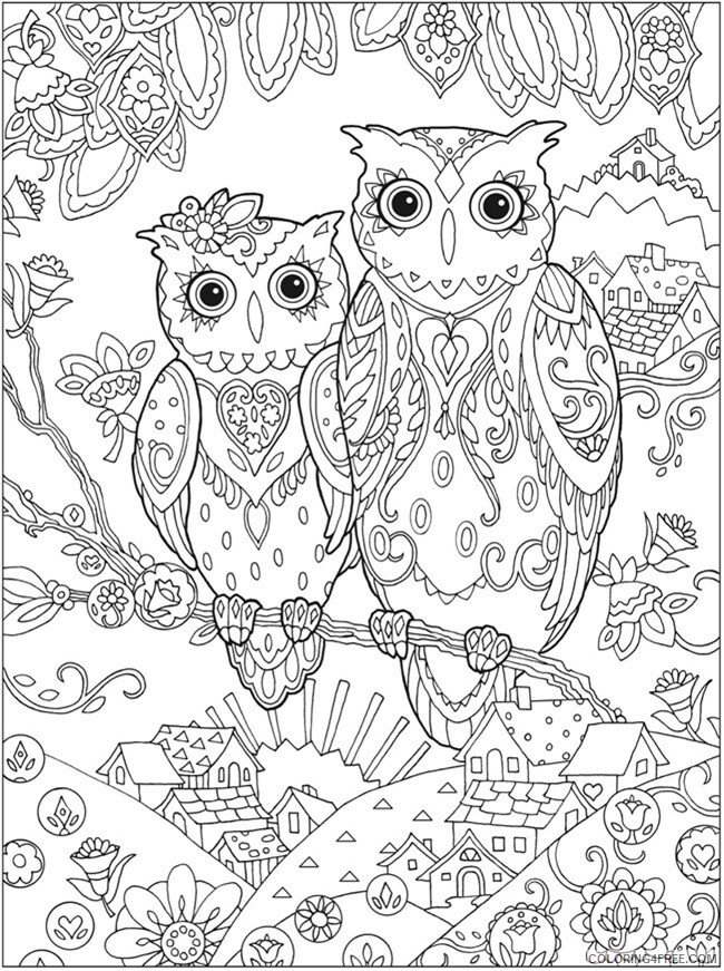 Advanced Coloring Pages Adult Advanced Owl for Adults 1 Printable 2020 064 Coloring4free