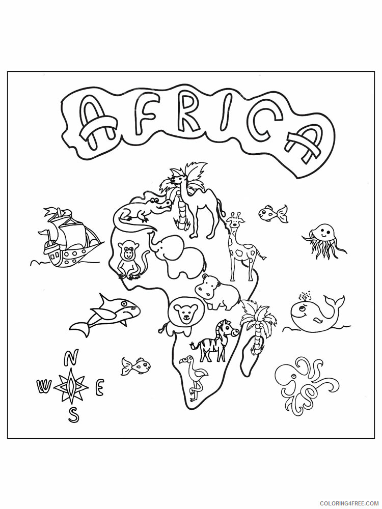 Africa Coloring Pages Countries of the World Educational Printable 2020 364 Coloring4free