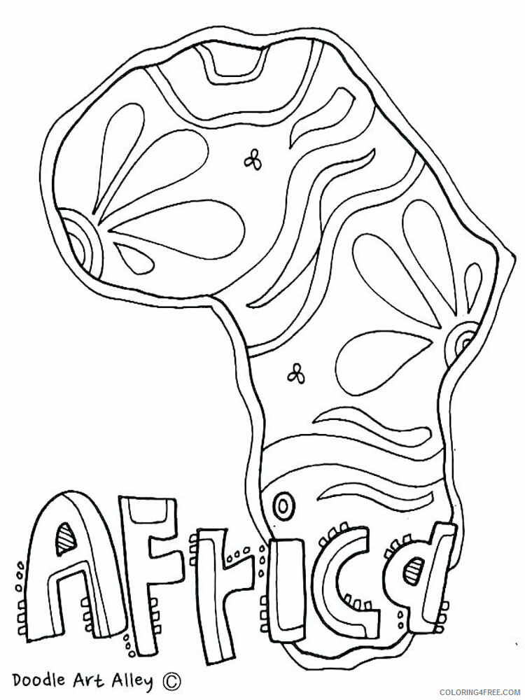 Africa Coloring Pages Countries of the World Educational Printable 2020 365 Coloring4free