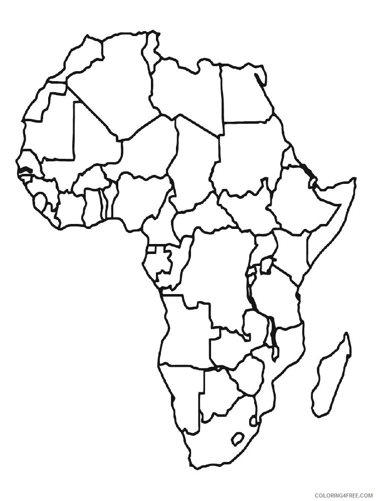 Africa Coloring Pages Countries of the World Educational Printable 2020 367 Coloring4free