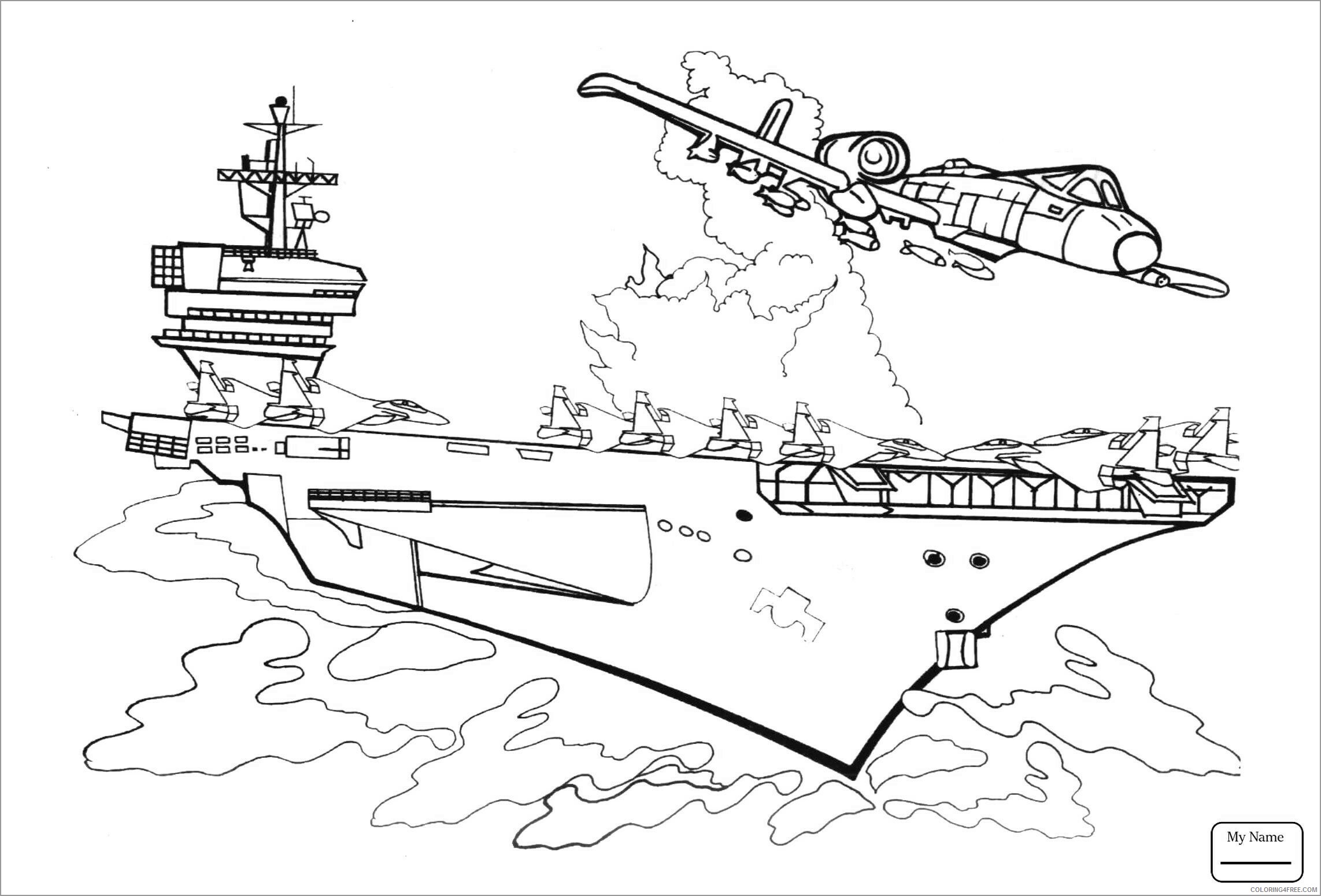 Aircraft Carrier Coloring Pages for boys Printable 2020 0009 Coloring4free