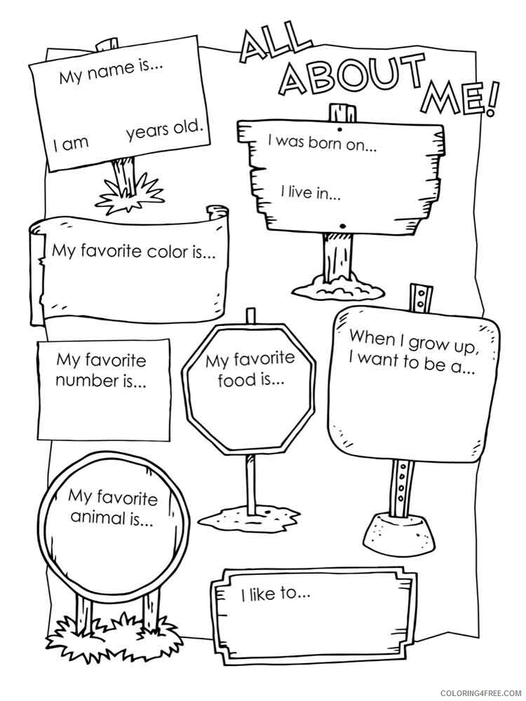 All About Me Coloring Pages Educational educational Printable 2020 0585 Coloring4free