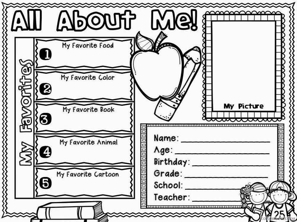 All About Me Coloring Pages Educational educational Printable 2020 0586 Coloring4free
