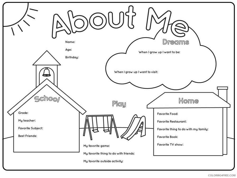 All About Me Coloring Pages Educational educational Printable 2020 0587 Coloring4free