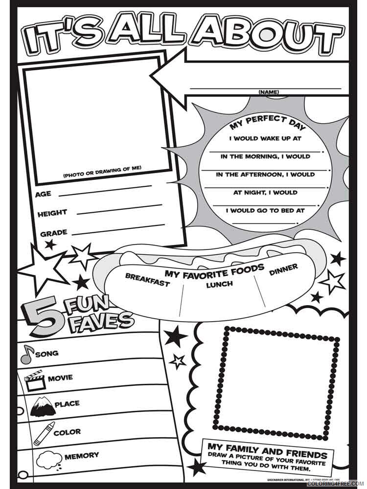 All About Me Coloring Pages Educational educational Printable 2020 0589 Coloring4free