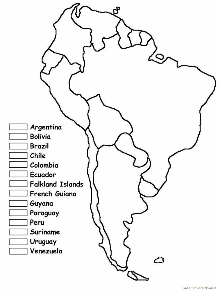 America Coloring Pages Countries of the World Educational Printable 2020 369 Coloring4free