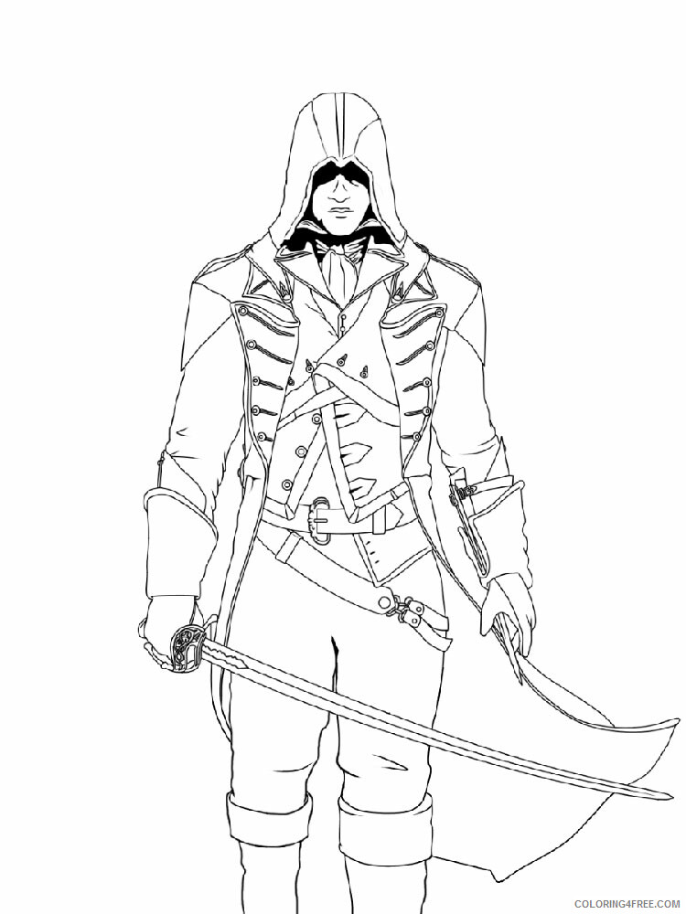 Assassin Coloring Pages for boys Assassin 11 Printable 2020 0026 Coloring4free